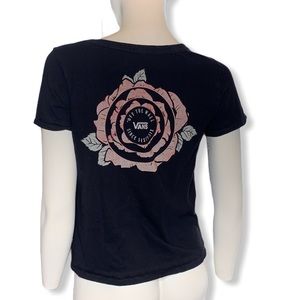 Vans ladies small rose graphic tee